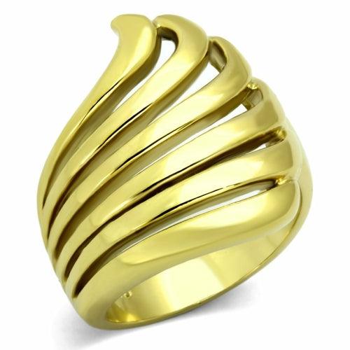 TK1028 - IP Gold(Ion Plating) Stainless Steel Ring with No Stone - Brand My Case