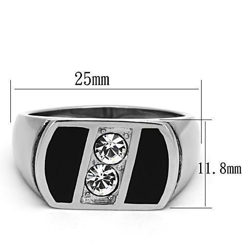 TK1068 - High polished (no plating) Stainless Steel Ring with Top - Brand My Case
