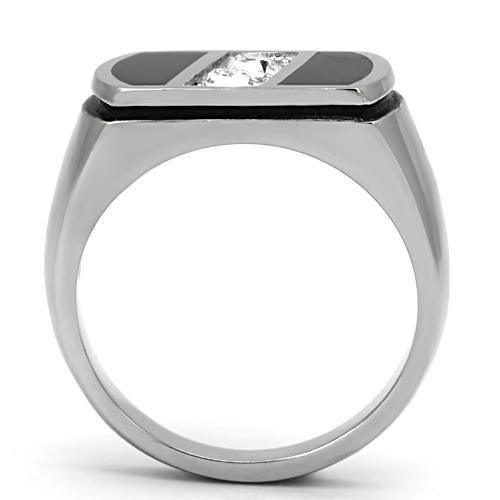 TK1068 - High polished (no plating) Stainless Steel Ring with Top - Brand My Case