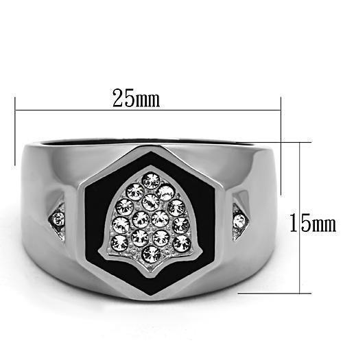TK1069 - High polished (no plating) Stainless Steel Ring with Top - Brand My Case