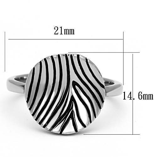 TK1078 - High polished (no plating) Stainless Steel Ring with Epoxy - Brand My Case