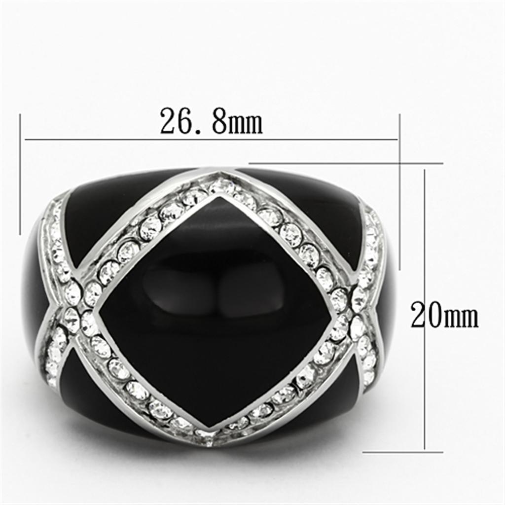 TK1132 - High polished (no plating) Stainless Steel Ring with Top - Brand My Case