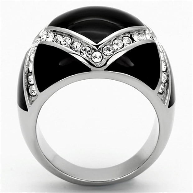 TK1132 - High polished (no plating) Stainless Steel Ring with Top - Brand My Case