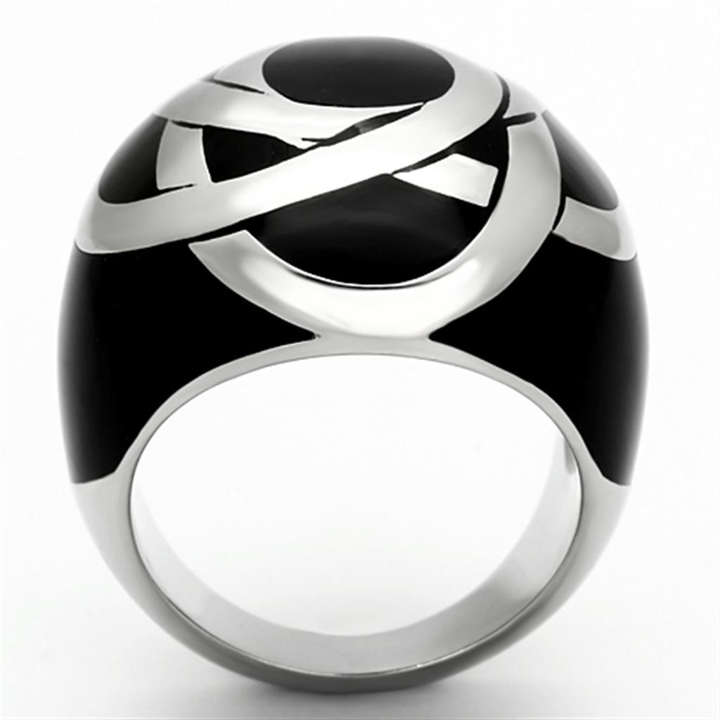 TK1133 - High polished (no plating) Stainless Steel Ring with Epoxy - Brand My Case