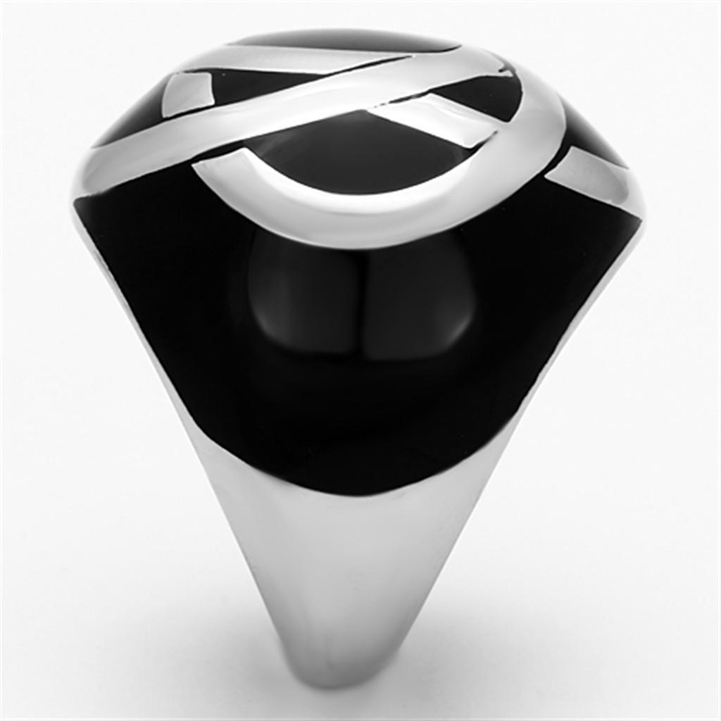 TK1133 - High polished (no plating) Stainless Steel Ring with Epoxy - Brand My Case