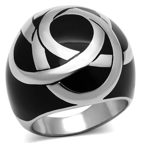 TK1133 - High polished (no plating) Stainless Steel Ring with Epoxy - Brand My Case