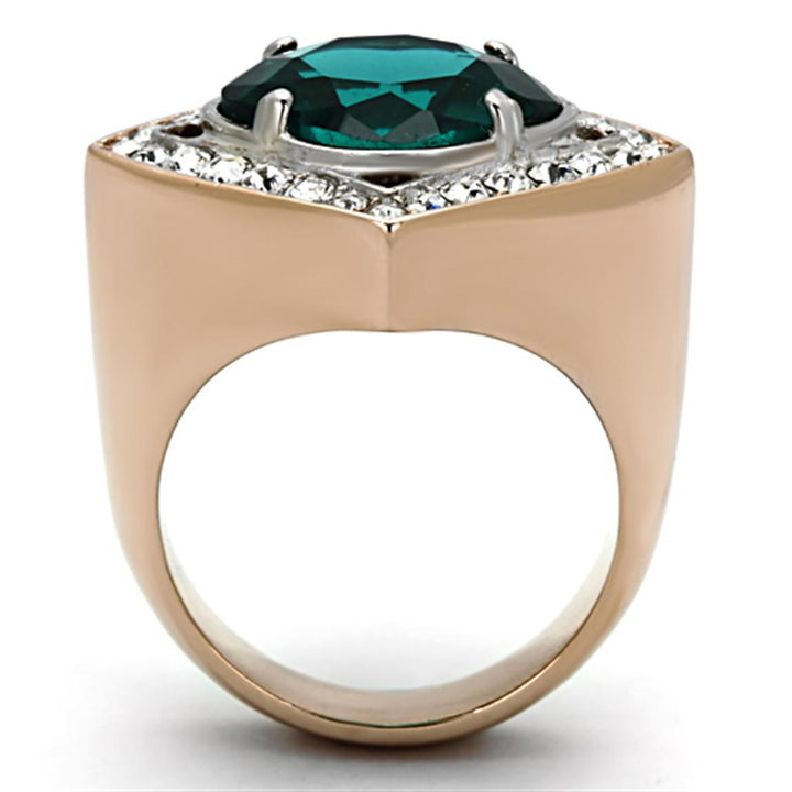 TK1160 - Two-Tone IP Rose Gold Stainless Steel Ring with Synthetic - Brand My Case