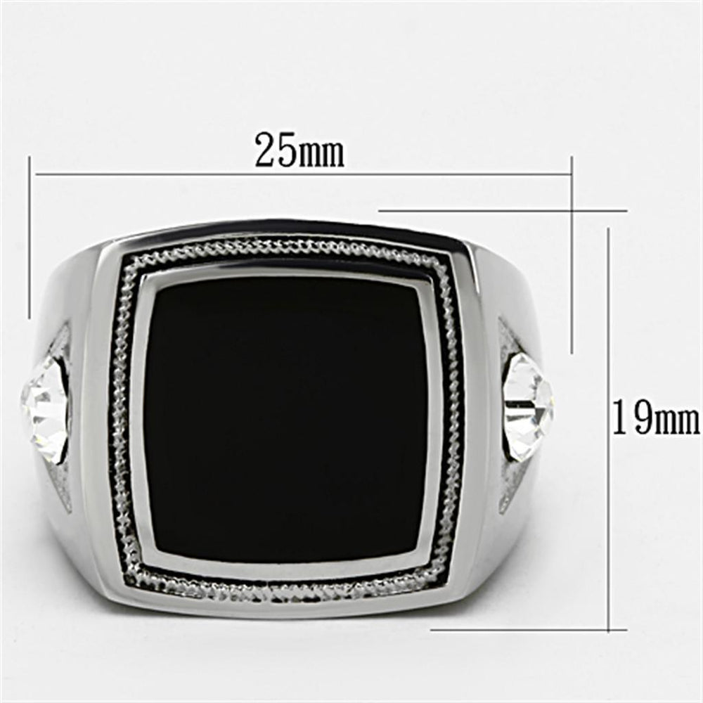 TK1182 - High polished (no plating) Stainless Steel Ring with Top - Brand My Case