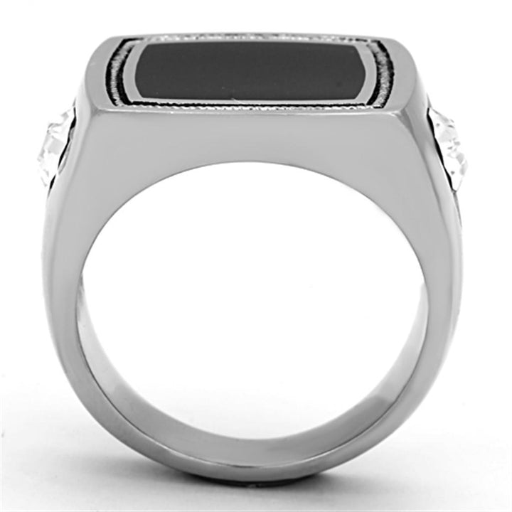 TK1182 - High polished (no plating) Stainless Steel Ring with Top - Brand My Case