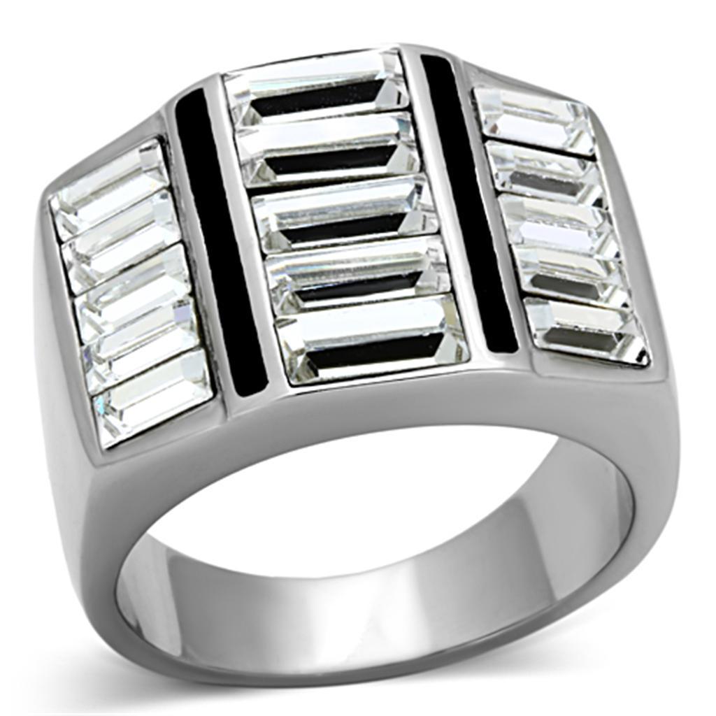 TK1185 - High polished (no plating) Stainless Steel Ring with Top - Brand My Case