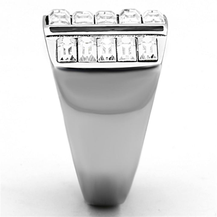 TK1185 - High polished (no plating) Stainless Steel Ring with Top - Brand My Case