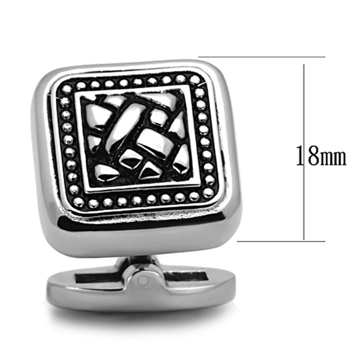 TK1256 - High polished (no plating) Stainless Steel Cufflink with - Brand My Case