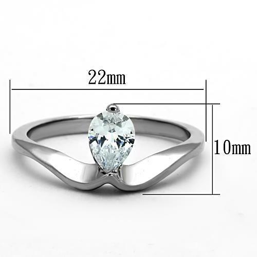 TK1336 - High polished (no plating) Stainless Steel Ring with AAA - Brand My Case