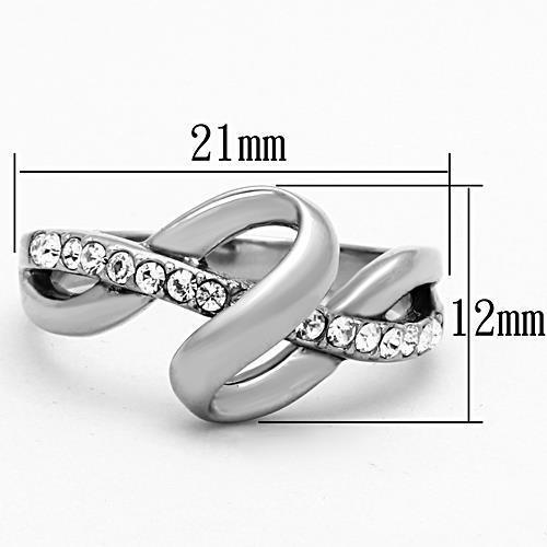 TK1341 - High polished (no plating) Stainless Steel Ring with Top - Brand My Case