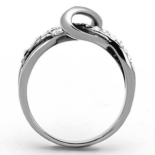 TK1341 - High polished (no plating) Stainless Steel Ring with Top - Brand My Case