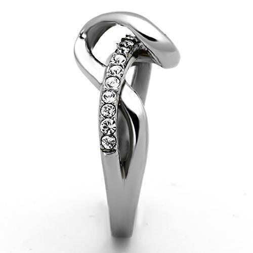 TK1341 - High polished (no plating) Stainless Steel Ring with Top - Brand My Case