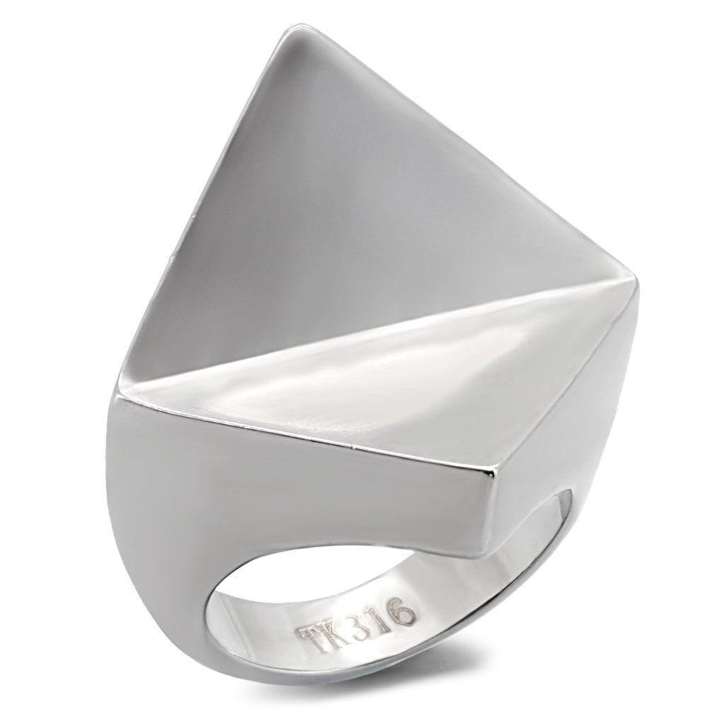TK136 - High polished (no plating) Stainless Steel Ring with No Stone - Brand My Case