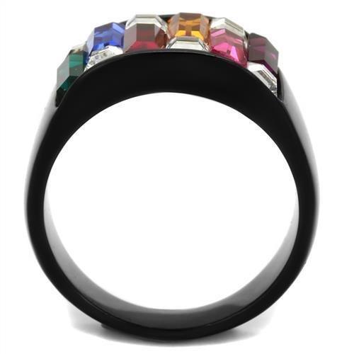 TK1397J - IP Black(Ion Plating) Stainless Steel Ring with Top Grade - Brand My Case