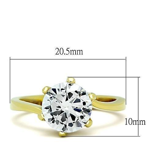 TK1406 - IP Gold(Ion Plating) Stainless Steel Ring with AAA Grade CZ - Brand My Case