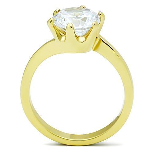 TK1406 - IP Gold(Ion Plating) Stainless Steel Ring with AAA Grade CZ - Brand My Case