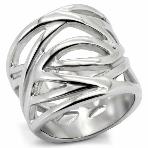 TK144 - High polished (no plating) Stainless Steel Ring with No Stone - Brand My Case