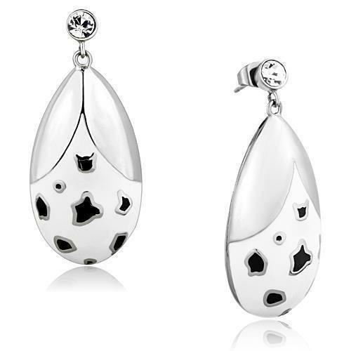 TK1462 - High polished (no plating) Stainless Steel Earrings with Top - Brand My Case