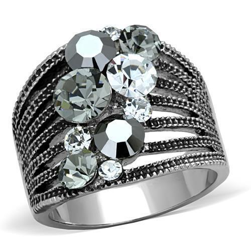 TK1521 - High polished (no plating) Stainless Steel Ring with Top - Brand My Case