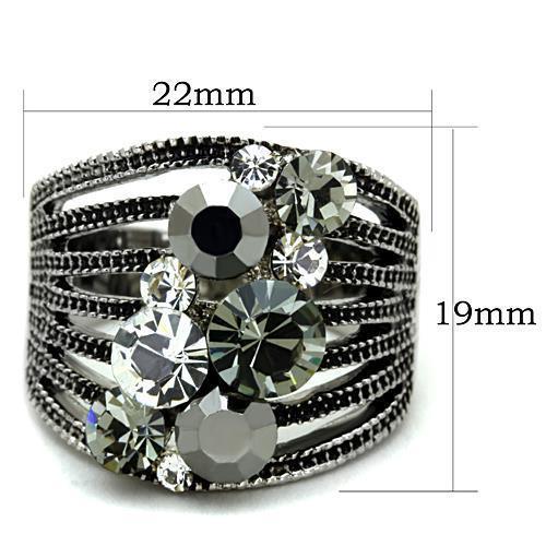 TK1521 - High polished (no plating) Stainless Steel Ring with Top - Brand My Case