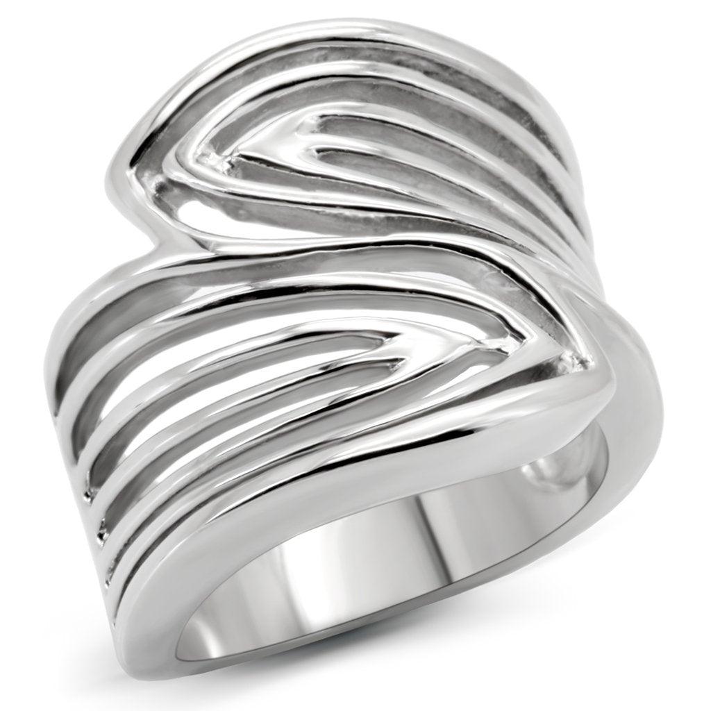 TK153 - High polished (no plating) Stainless Steel Ring with No Stone - Brand My Case