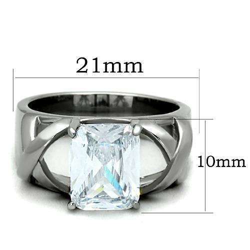TK1530 - High polished (no plating) Stainless Steel Ring with AAA - Brand My Case