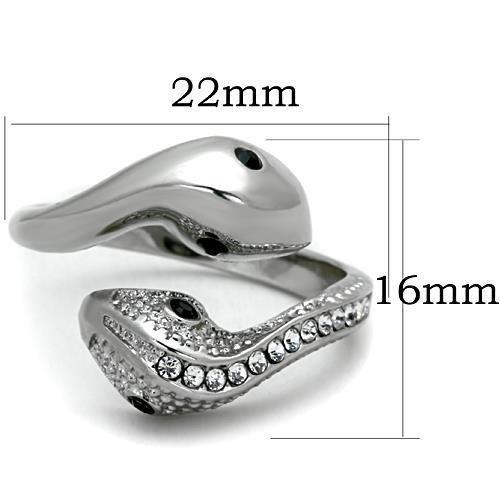 TK1532 - High polished (no plating) Stainless Steel Ring with Top - Brand My Case