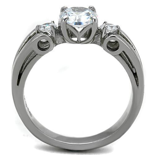 TK1537 - High polished (no plating) Stainless Steel Ring with AAA - Brand My Case