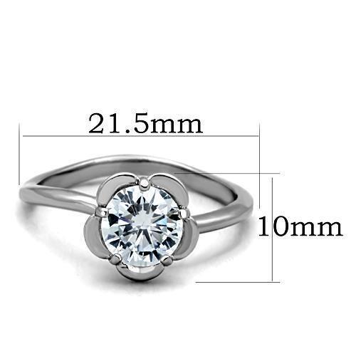 TK1540 - High polished (no plating) Stainless Steel Ring with AAA - Brand My Case