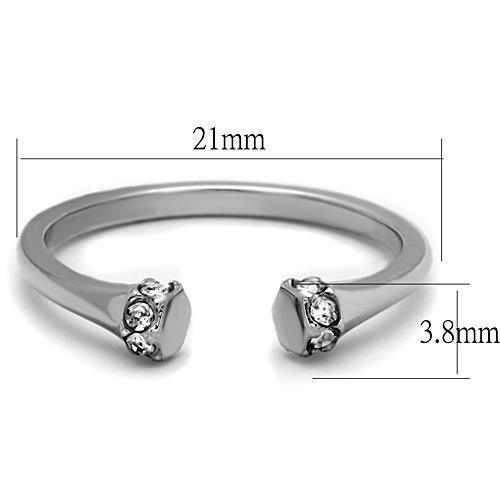 TK1580 - High polished (no plating) Stainless Steel Ring with Top - Brand My Case