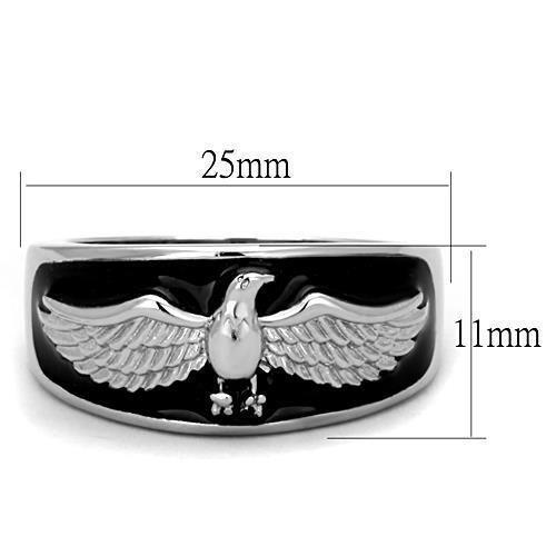 TK1597 - High polished (no plating) Stainless Steel Ring with Epoxy - Brand My Case