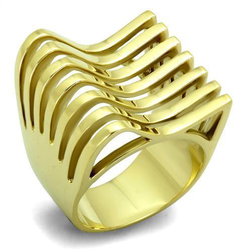 TK1628 - IP Gold(Ion Plating) Stainless Steel Ring with No Stone - Brand My Case