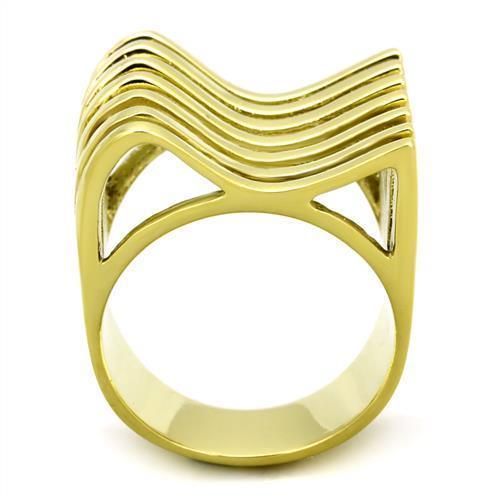 TK1628 - IP Gold(Ion Plating) Stainless Steel Ring with No Stone - Brand My Case