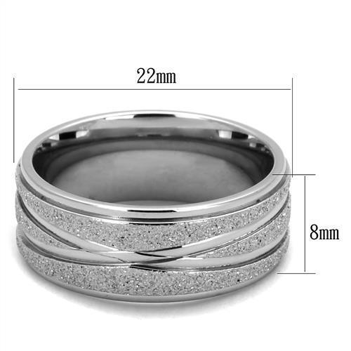 TK1671 - High polished (no plating) Stainless Steel Ring with No Stone - Brand My Case