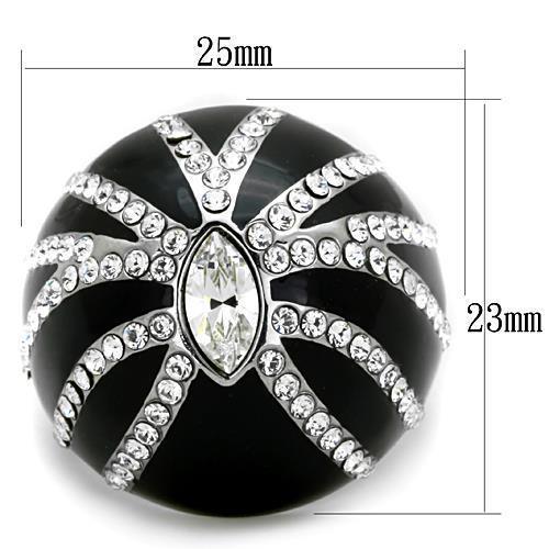 TK1679 - High polished (no plating) Stainless Steel Ring with Top - Brand My Case