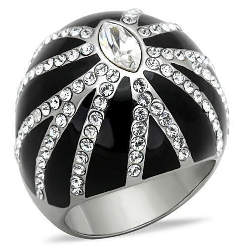 TK1679 - High polished (no plating) Stainless Steel Ring with Top - Brand My Case