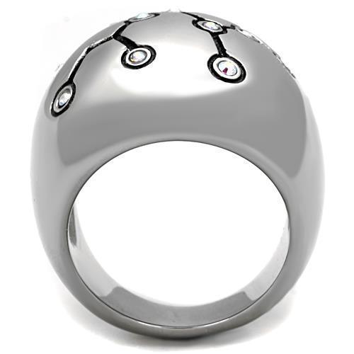 TK1685 - High polished (no plating) Stainless Steel Ring with Top - Brand My Case