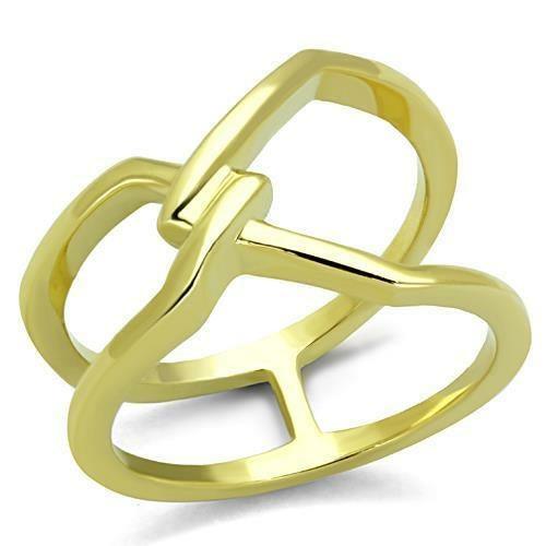 TK1717 - IP Gold(Ion Plating) Stainless Steel Ring with No Stone - Brand My Case
