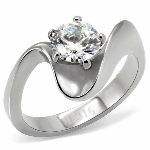 TK172 - High polished (no plating) Stainless Steel Ring with AAA Grade - Brand My Case