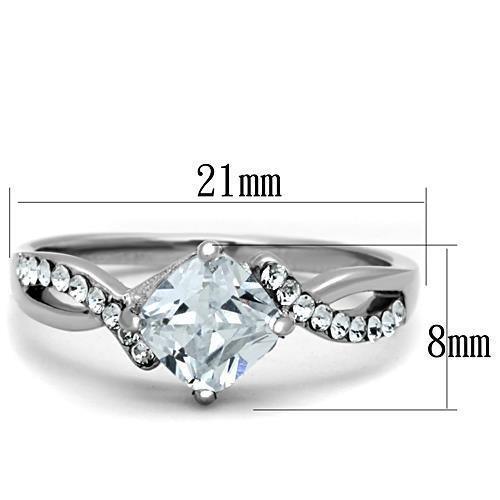 TK1761 - High polished (no plating) Stainless Steel Ring with AAA - Brand My Case