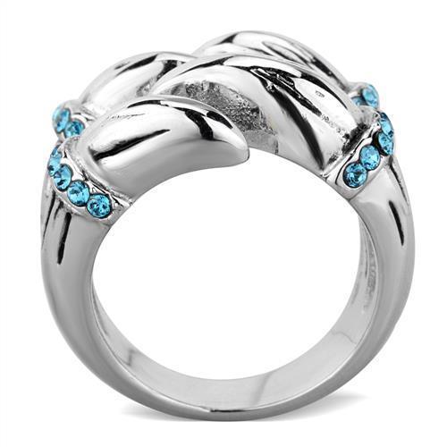 TK1779 - High polished (no plating) Stainless Steel Ring with Top - Brand My Case