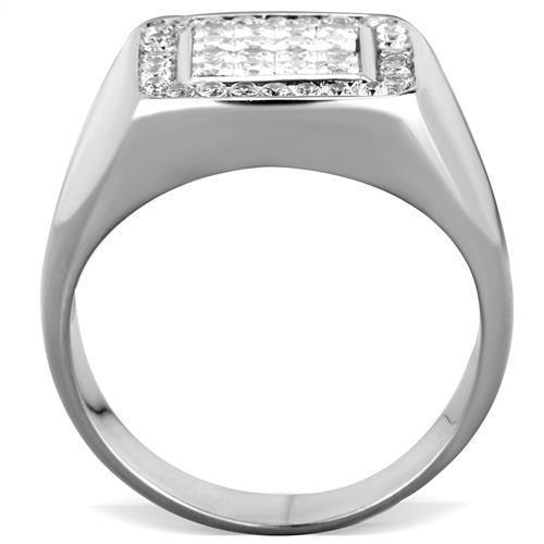 TK1802 - High polished (no plating) Stainless Steel Ring with AAA - Brand My Case