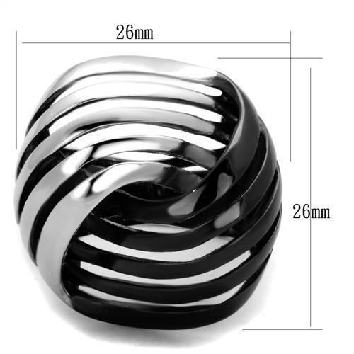 TK1843 - Two-Tone IP Black (Ion Plating) Stainless Steel Ring with No - Brand My Case