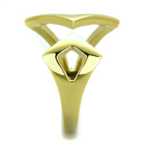 TK1903 - IP Gold(Ion Plating) Stainless Steel Ring with No Stone - Brand My Case