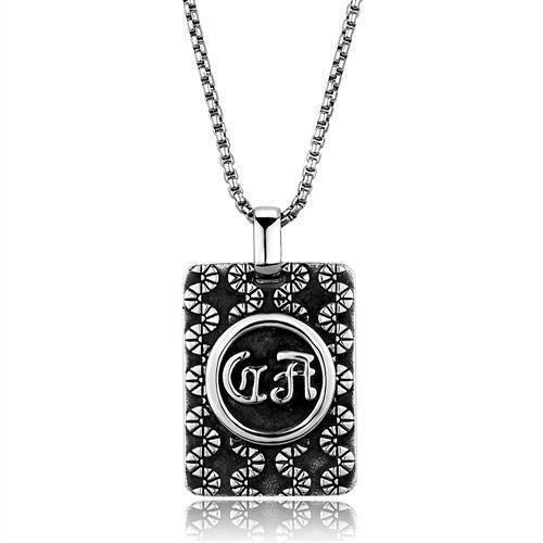 TK1992 - High polished (no plating) Stainless Steel Necklace with No - Brand My Case