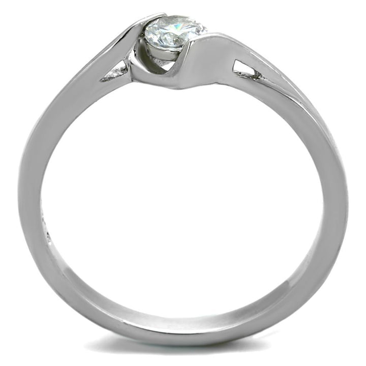 TK2042 - High polished (no plating) Stainless Steel Ring with AAA - Brand My Case